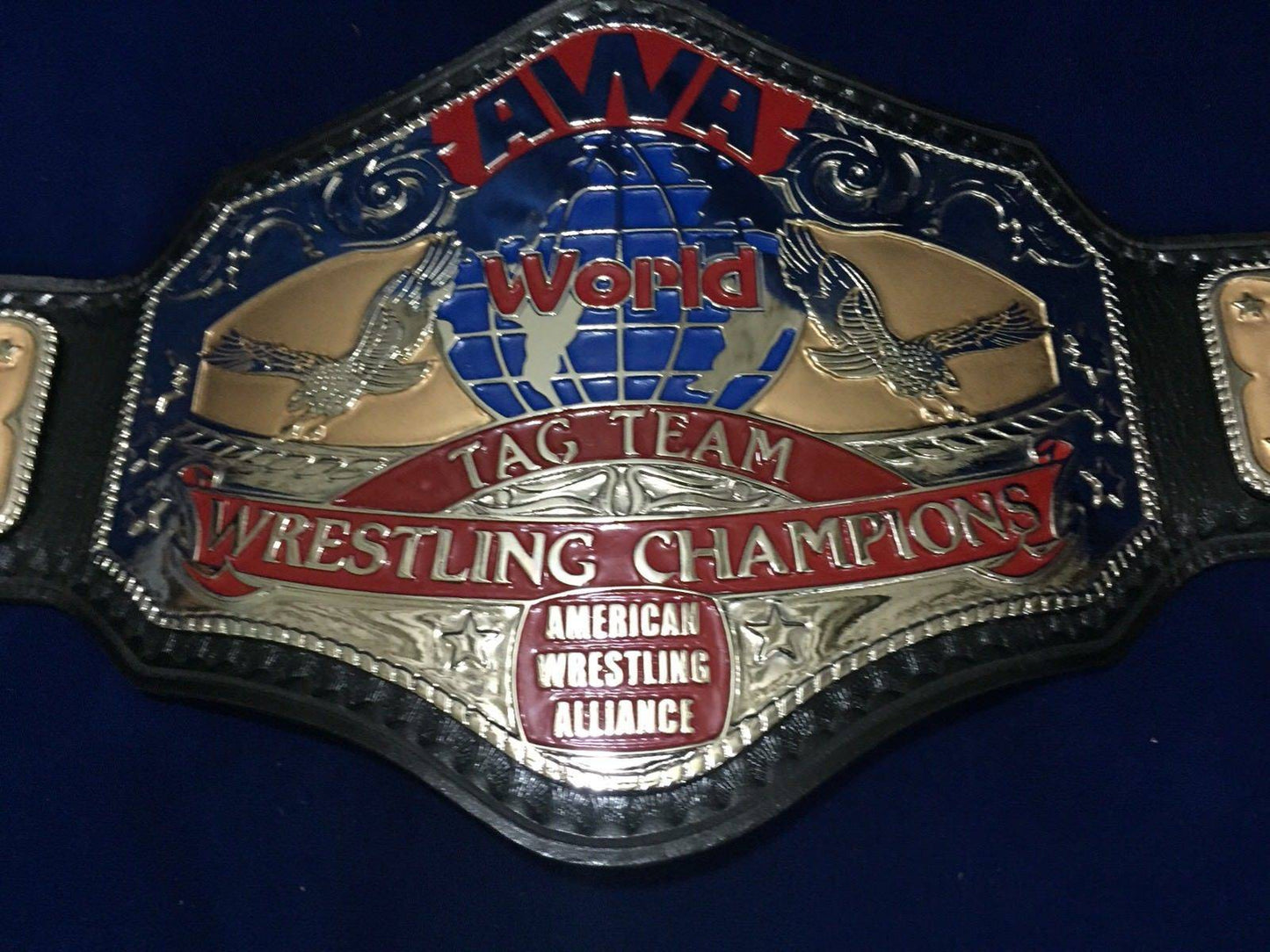 AWA WORLD TAG TEAM 24K GOLD Championship Belt