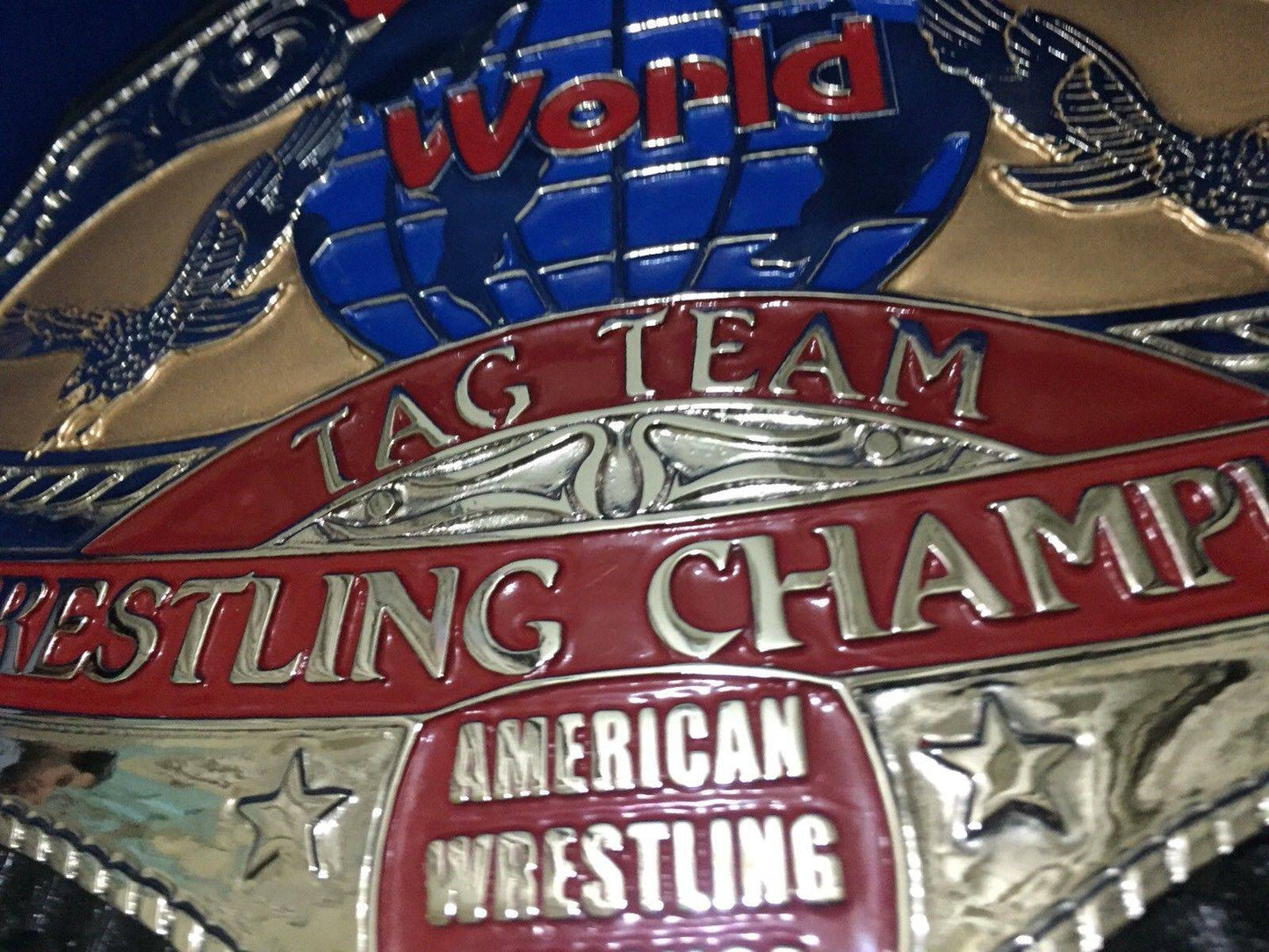 AWA WORLD TAG TEAM 24K GOLD Championship Belt