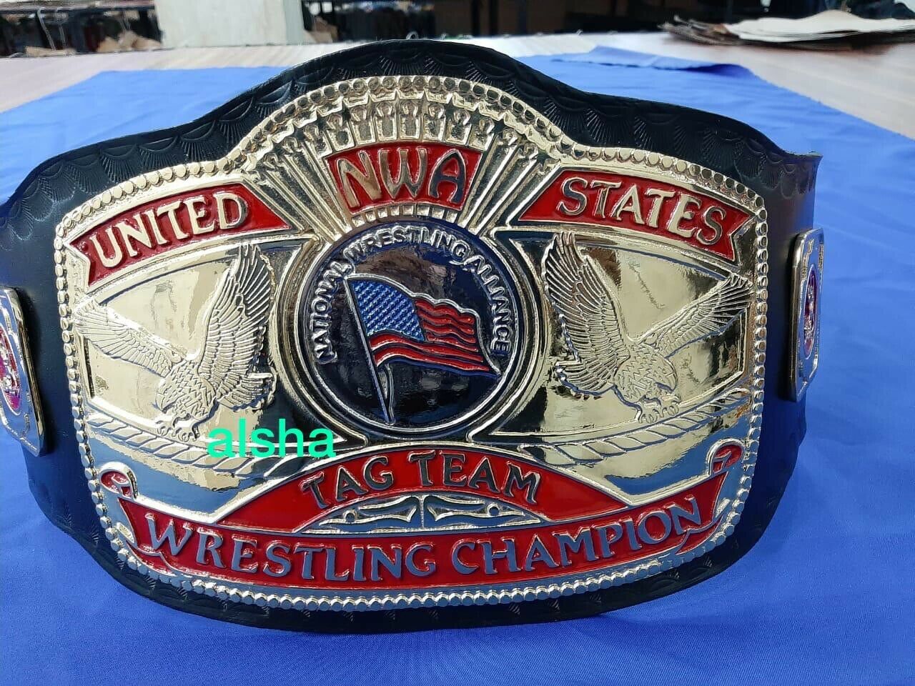 NWA US TAG TEAM Zinc Championship Belt