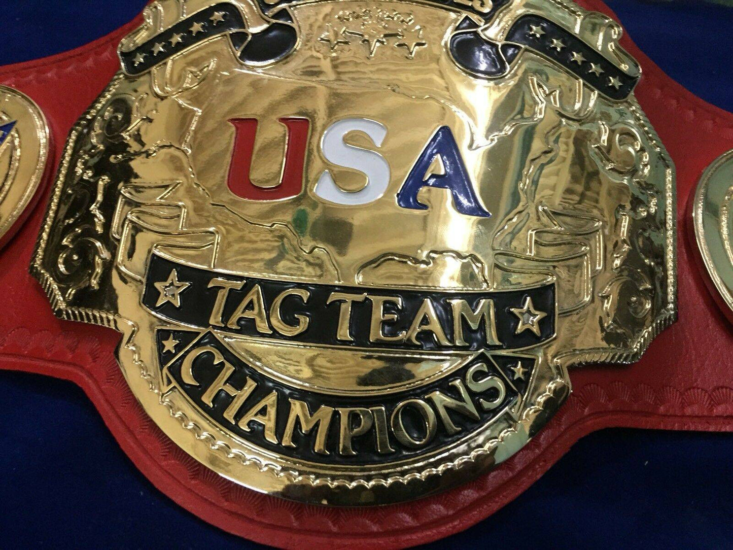 NWA UNITED STATES TAG TEAM 24K GOLD Zinc Championship Belt