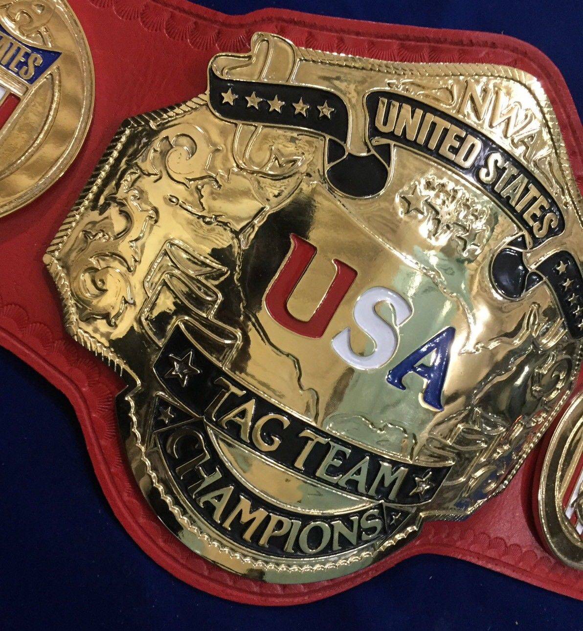 NWA UNITED STATES TAG TEAM 24K GOLD Zinc Championship Belt