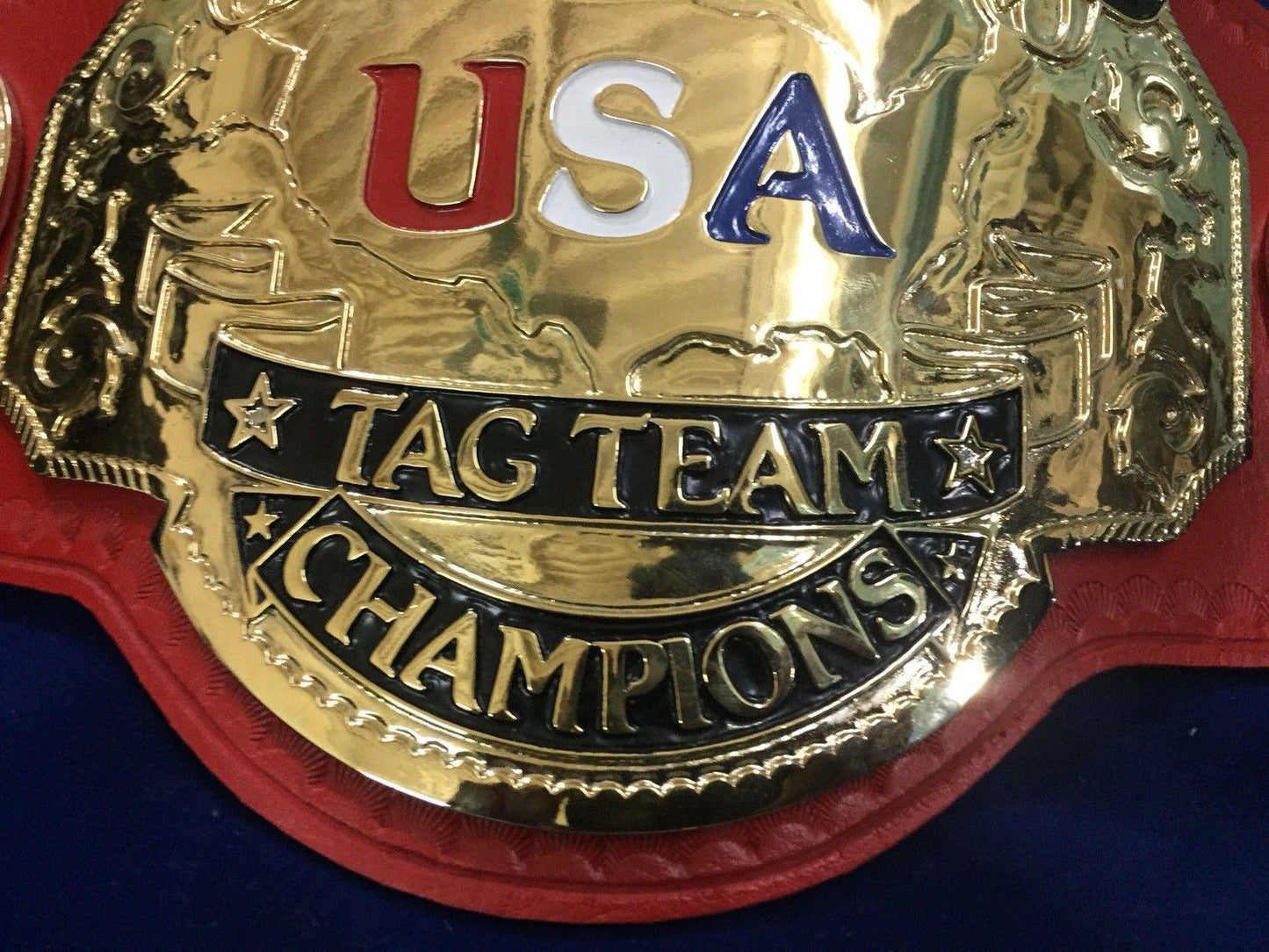 NWA UNITED STATES TAG TEAM 24K GOLD Zinc Championship Belt