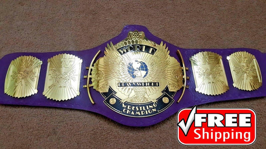 WWF WINGED EAGLE PURPLE Brass Championship Title Belt