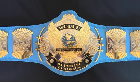 WWF WINGED EAGLE BLUE Brass Championship Title Belt