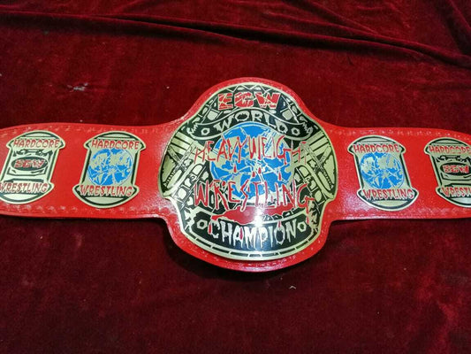 ECW WORLD HEAVYWEIGHT RED Brass Championship Belt