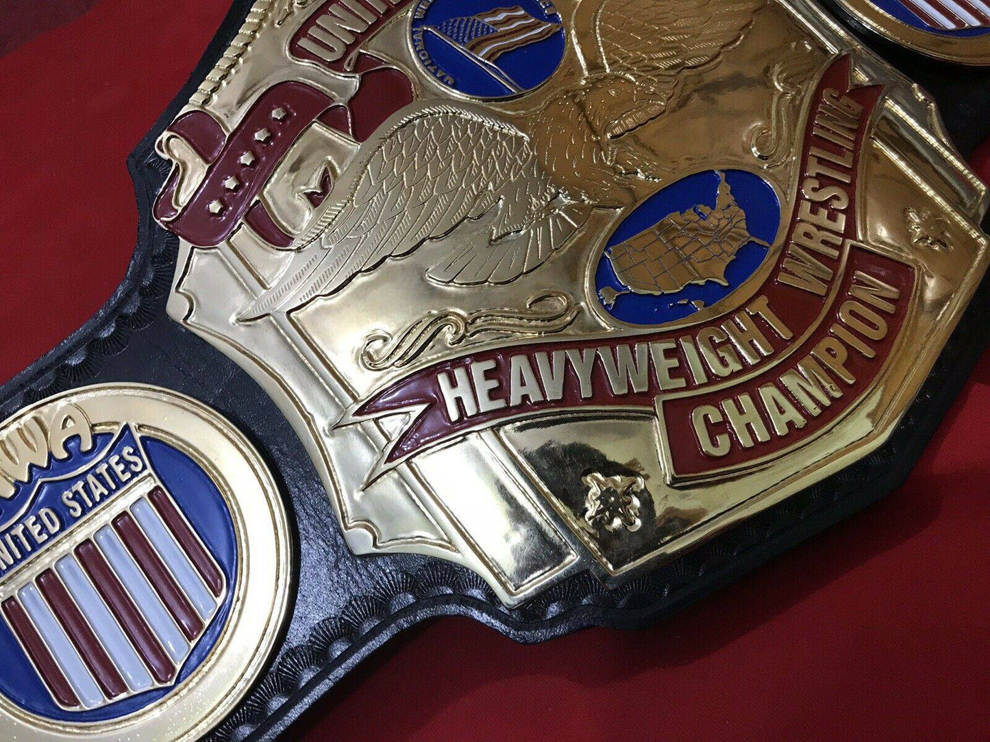 NWA US HEAVYWEIGHT 24K Gold Zinc Championship Belt