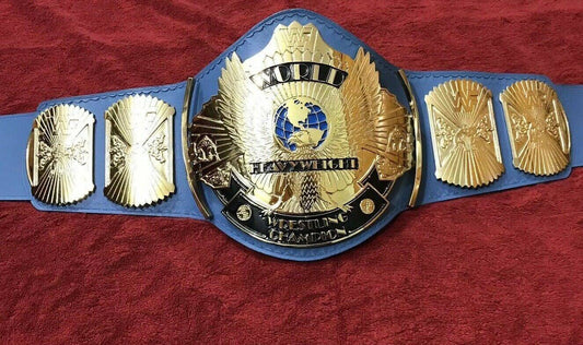 WWF WINGED EAGLE BLUE 24K GOLD Zinc Championship Belt